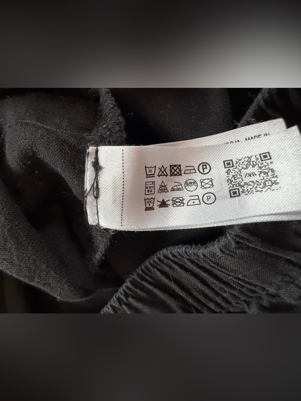 Zara Wide-Leg Black Women's Pants Elastic Waist- Cotton/linen-pockets-Tall/Small - Picture 8 of 12
